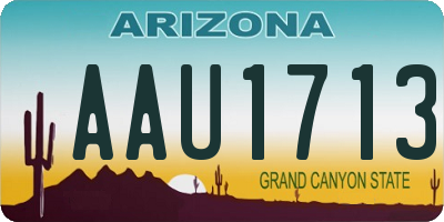 AZ license plate AAU1713