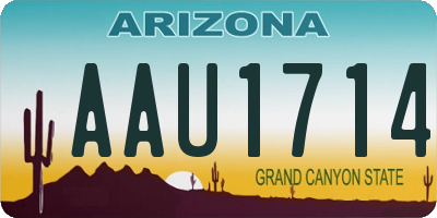 AZ license plate AAU1714