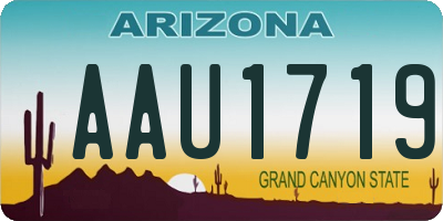 AZ license plate AAU1719
