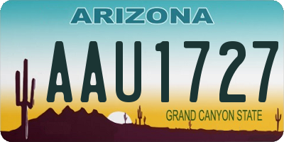 AZ license plate AAU1727