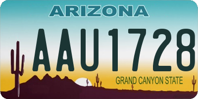 AZ license plate AAU1728