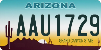 AZ license plate AAU1729
