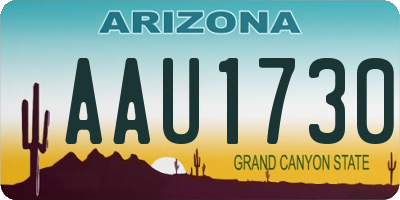 AZ license plate AAU1730