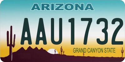 AZ license plate AAU1732