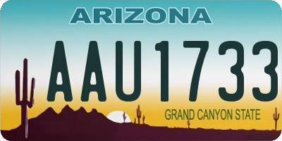 AZ license plate AAU1733