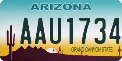 AZ license plate AAU1734