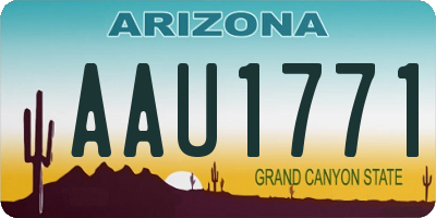 AZ license plate AAU1771