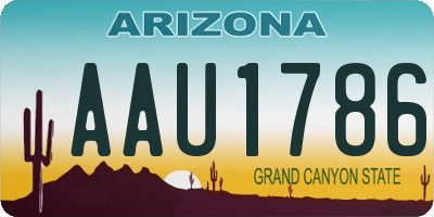 AZ license plate AAU1786