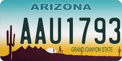 AZ license plate AAU1793