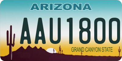 AZ license plate AAU1800