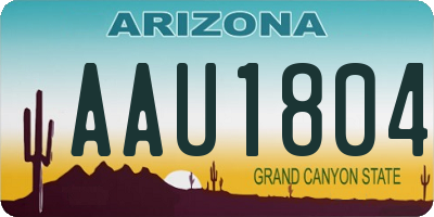 AZ license plate AAU1804