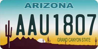 AZ license plate AAU1807