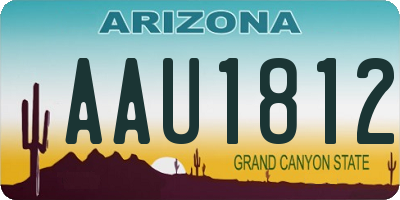 AZ license plate AAU1812