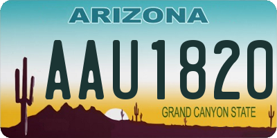 AZ license plate AAU1820