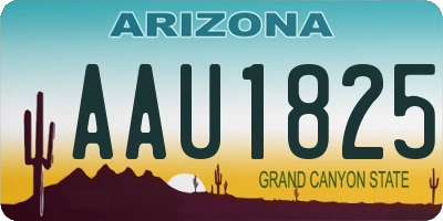 AZ license plate AAU1825