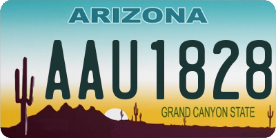 AZ license plate AAU1828