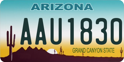AZ license plate AAU1830