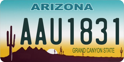 AZ license plate AAU1831