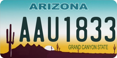 AZ license plate AAU1833