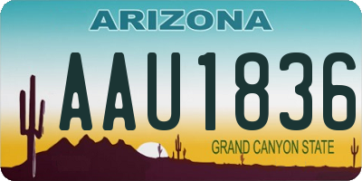 AZ license plate AAU1836