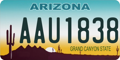 AZ license plate AAU1838