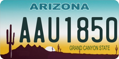 AZ license plate AAU1850