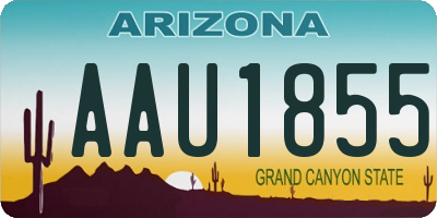 AZ license plate AAU1855