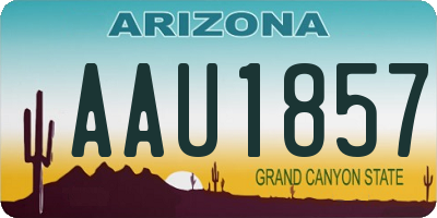 AZ license plate AAU1857