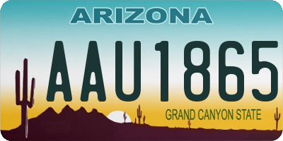 AZ license plate AAU1865