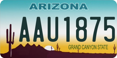 AZ license plate AAU1875