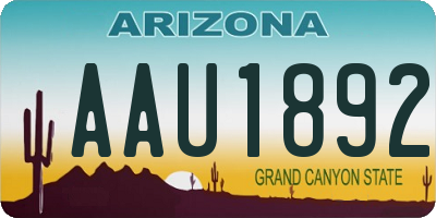 AZ license plate AAU1892