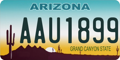 AZ license plate AAU1899