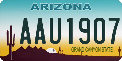 AZ license plate AAU1907