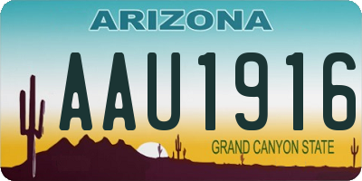 AZ license plate AAU1916
