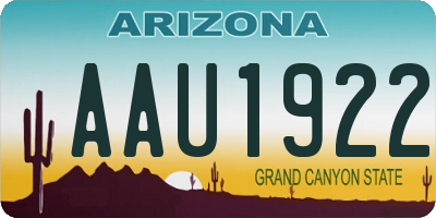 AZ license plate AAU1922