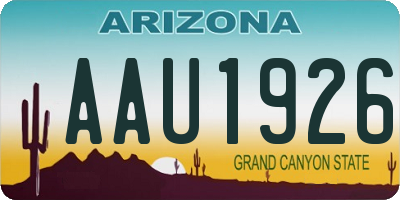 AZ license plate AAU1926