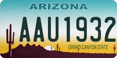 AZ license plate AAU1932