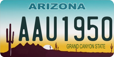 AZ license plate AAU1950