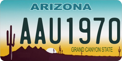 AZ license plate AAU1970