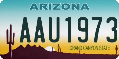 AZ license plate AAU1973