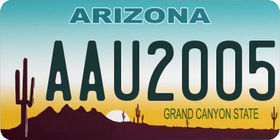 AZ license plate AAU2005