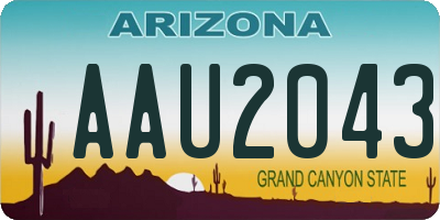 AZ license plate AAU2043