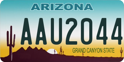 AZ license plate AAU2044