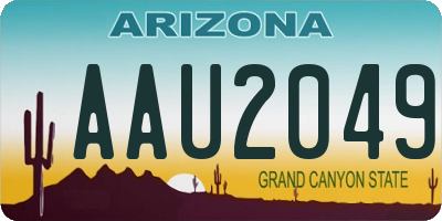 AZ license plate AAU2049