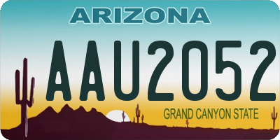 AZ license plate AAU2052