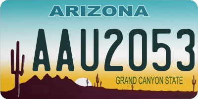 AZ license plate AAU2053