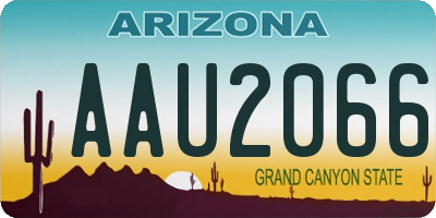 AZ license plate AAU2066