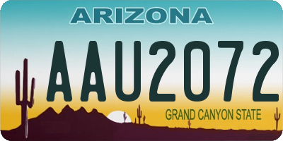 AZ license plate AAU2072