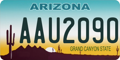 AZ license plate AAU2090