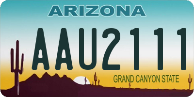 AZ license plate AAU2111